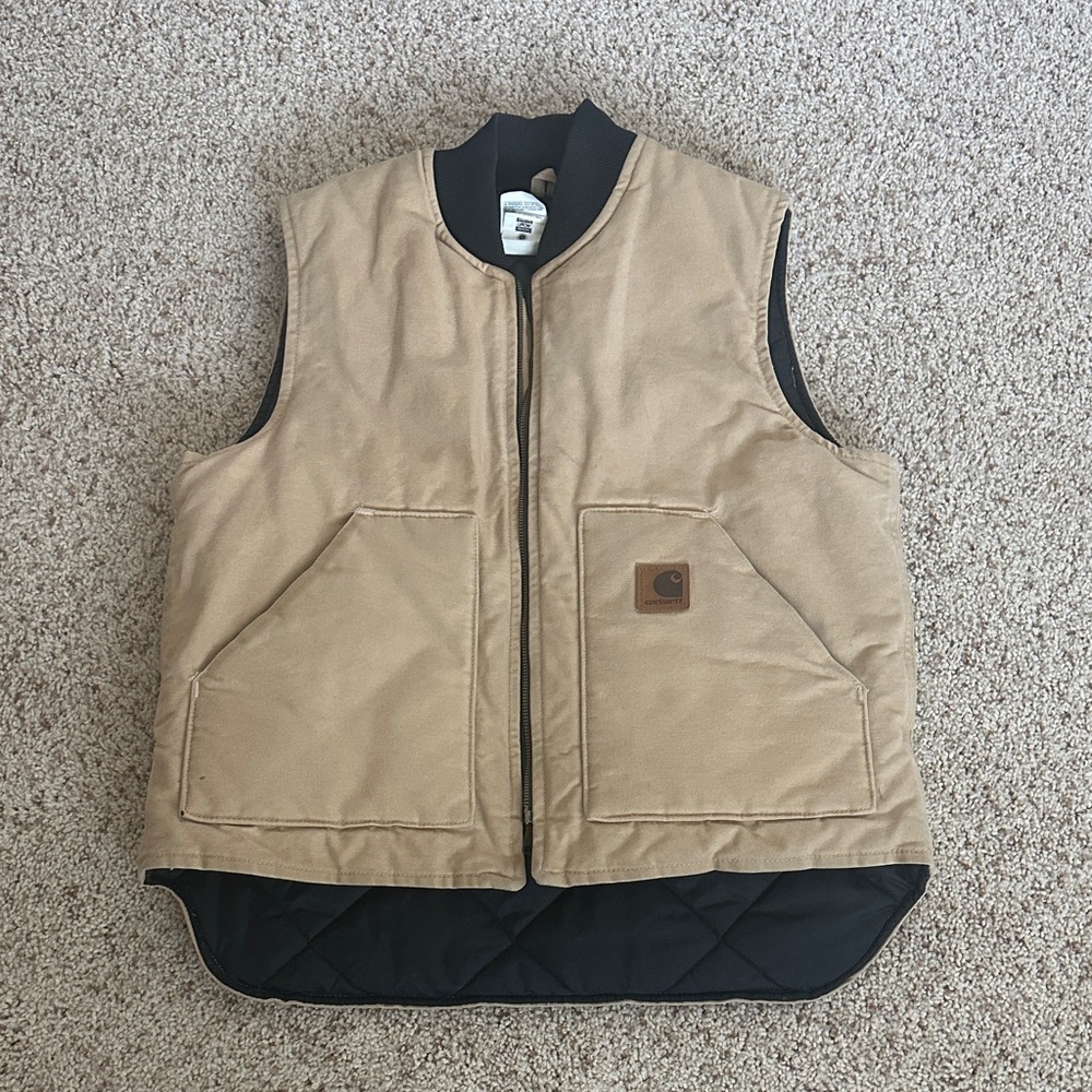 Carhartt Beige Quilted Work Vest